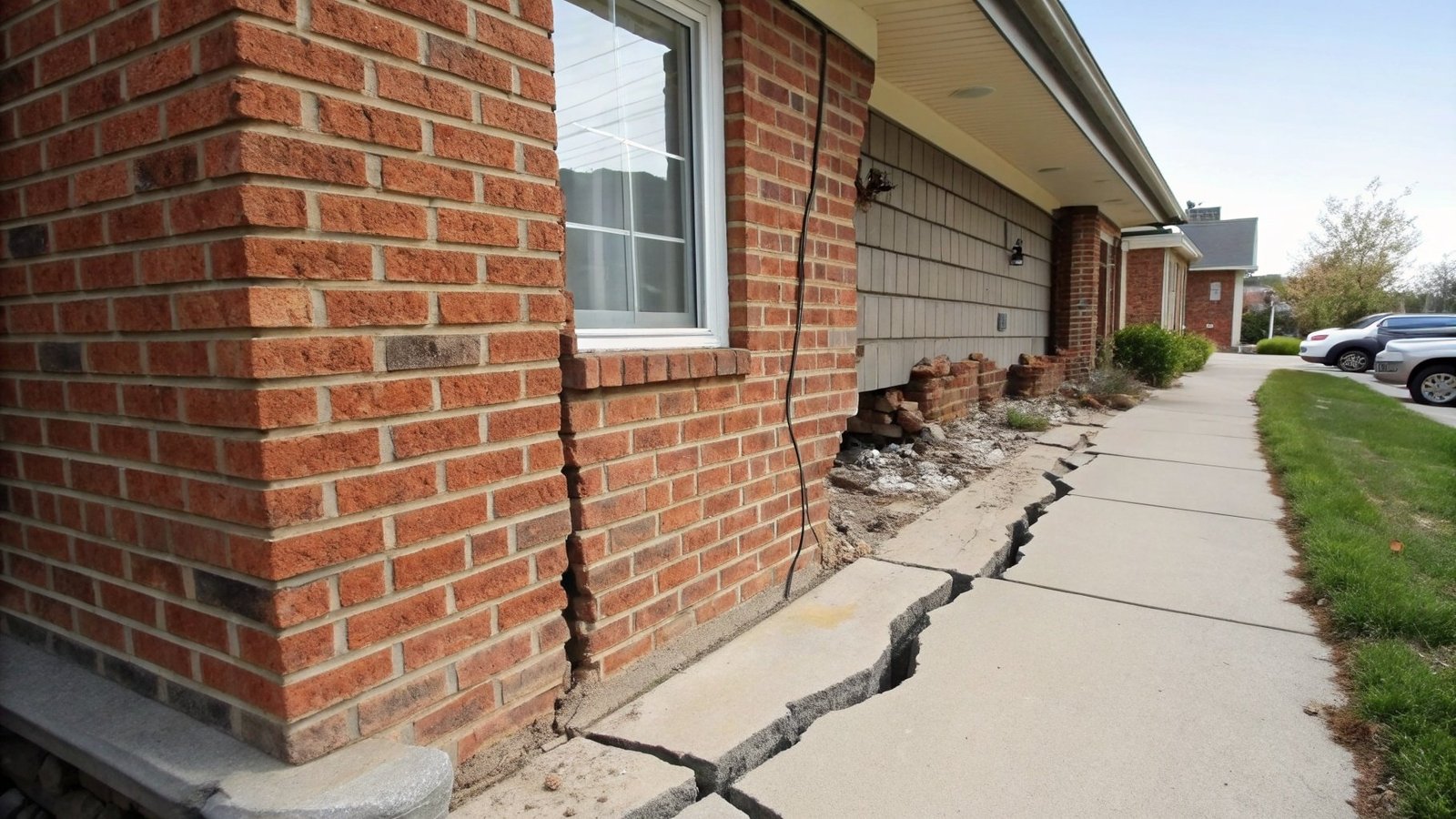 Structural cracks indicating subsidence in Cardiff property