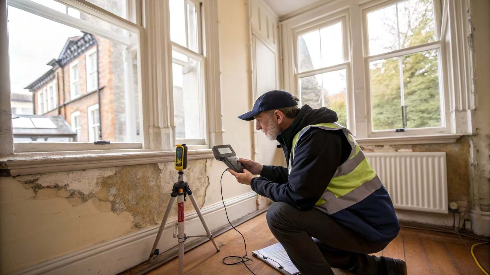 Cardiff surveyor conducting property inspection